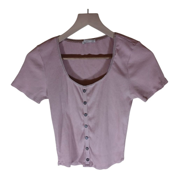 Active USA Womens Crop Top Pink Size Medium Casual Athliesure‎ Boho Cute - Picture 1 of 4